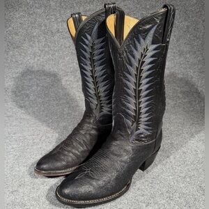 Men's Black Elephant Western Cowboy Boots - Tony Lama